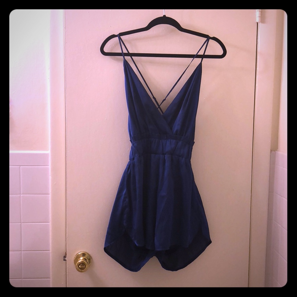 royal blue romper size: Large.